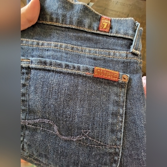 Women's 7 For All Mankind Roxanne Slim Fit Jeans in Medium Wash Blue Size 28 - Picture 3 of 15